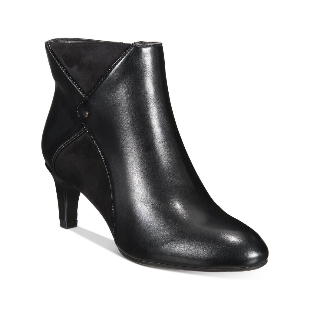 Impo Womens Black Comfort Studded Norelly Round Toe Kitten Heel Booties 9 M